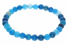  Achat blau Kugel Edelstein Stretch Armband 6mm - Größe wählbar 6S131