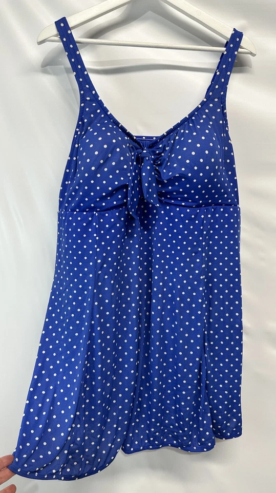 Croft & Barrow Swim Suit Dress Plus Polka Dots Molded Cup, Adj Strap 22W - Image 3 of 4