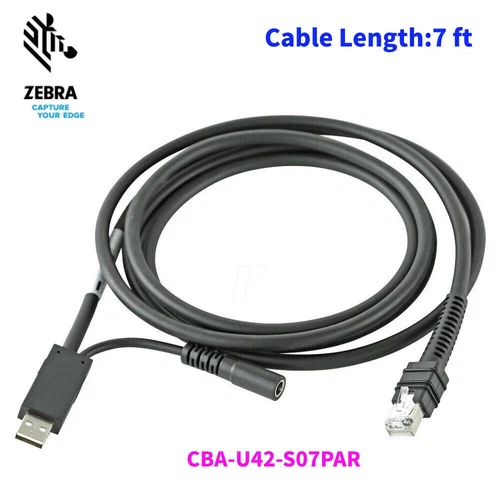 Zebra DS3678 Charging Cradle STB3678 Power Cable CBA-U42-S07PAR 7ft