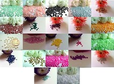 200 or 1000 3mm Flat Back Acrylic Round Pearls FREE UK P&P