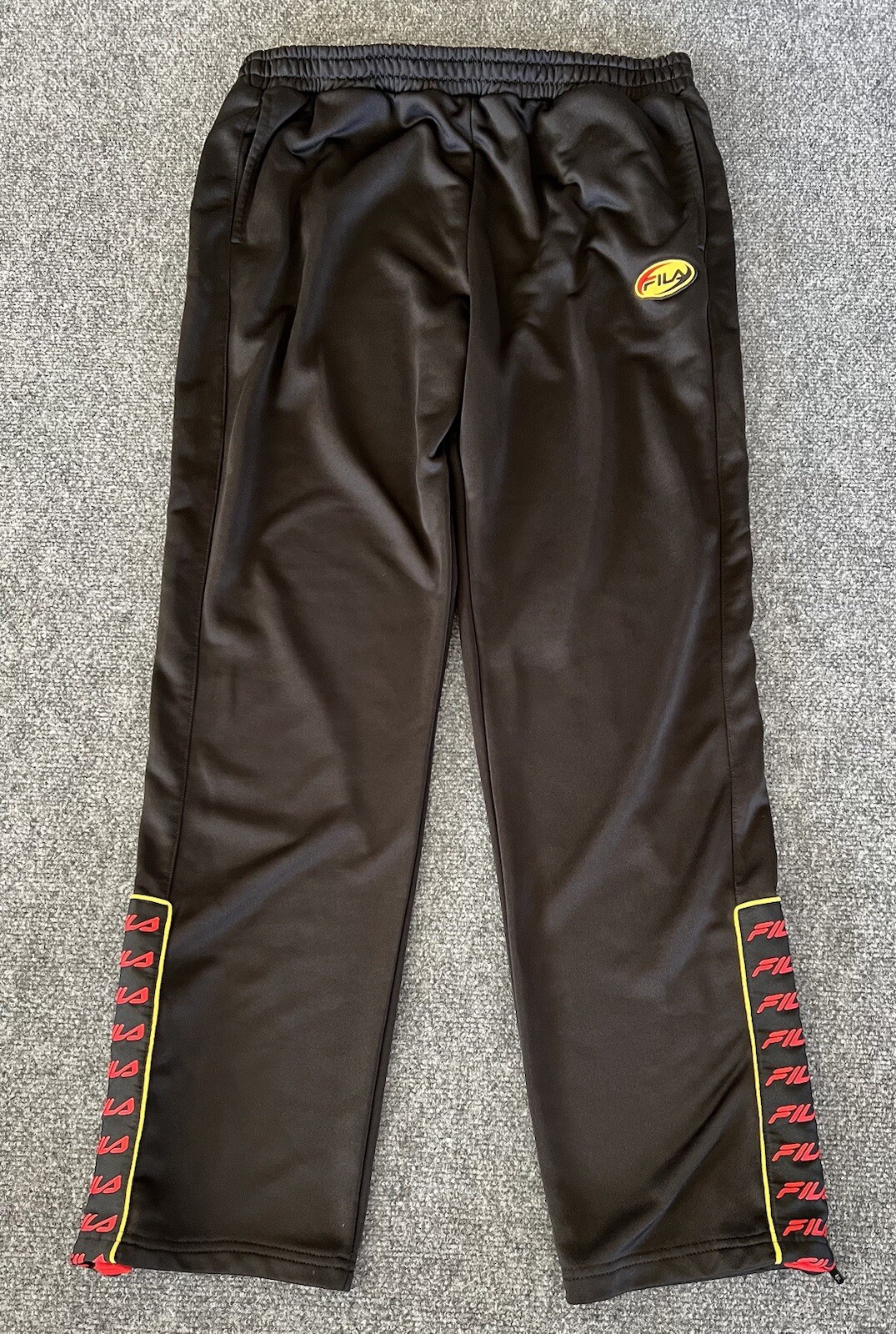 Felpa Fila Uomo XL Jogger Nera Logo Zip Gamba Caviglia Hit Activewear