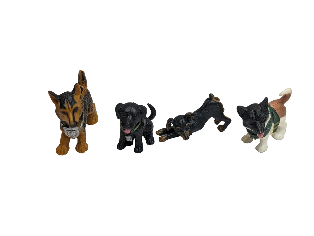 4x Vintage 1997 TOPPS Precious Puppies: Max, Romper, Splasher