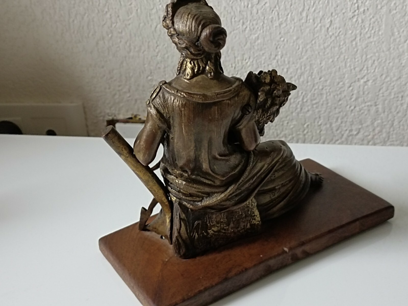 ANTIQUE CERES BRONZE ON BASE GODDESS OF AGRICULTURE, HARVEST AND FERTILITY 