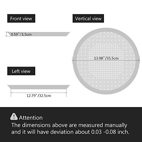 Pizza Oven Pan, Pizza Crisper Pan with Holes, Round Pizza Tray 14 Inch Silver - Bild 7 von 7