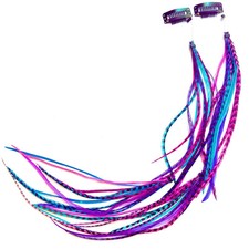 Feather Hair Clips, Long Hippie Boho Indian Accessories, Real Clip on Feather Ex