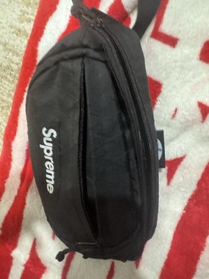 Supreme Black Waist Bag Belt Fanny Pack Zip Closure Casual Solid Men