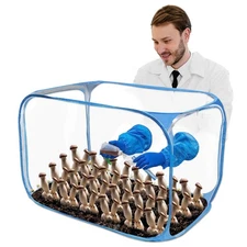 Mushroom Still Air Box 35.5x23.5x23.5 inches, Collapsible Mushroom Grow Bags,...