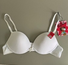 Boobs and Bloomers Teenage Bra UK 34AA Unwired Padded White