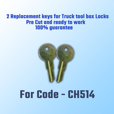 CH514. 2 Replacement keys for Truck Tool box locks, Pre cut to your code: CH514