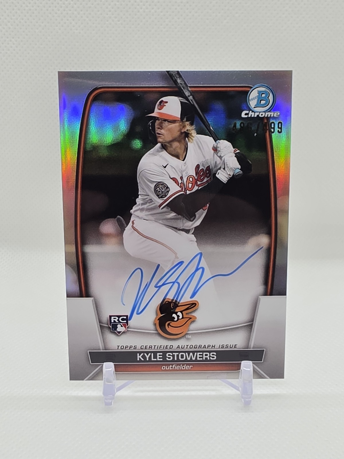2023 Bowman Chrome Kyle Stowers Rookie Auto Refractor /499 RC #CRA-KS 