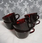 6 - Vintage Anchor Hocking Royal Ruby Red Glass Tea/Coffee/Punch Cups
