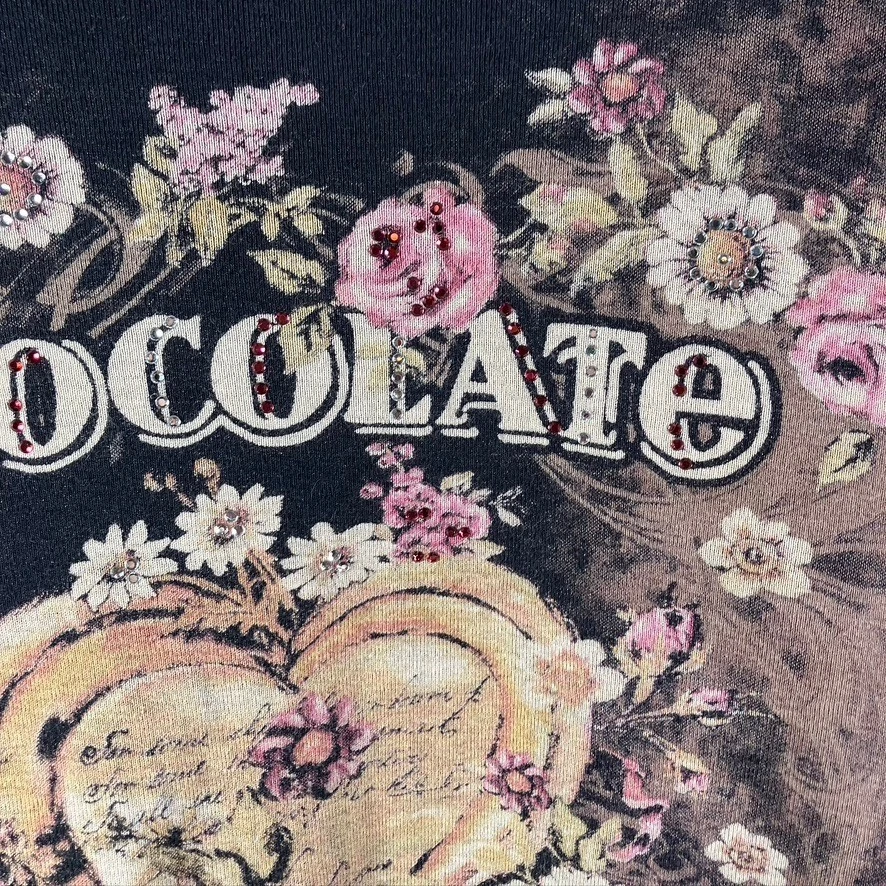 Top Katina Marie Floral Chocolate Estampado Estrás Manga Larga Mujer L Hecho en EE. UU. Foto 3 de 4