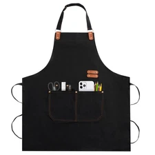 Apron for Men Women, Chef Apron with Adjustable Neck Strap, Heavy Duty Apron ...
