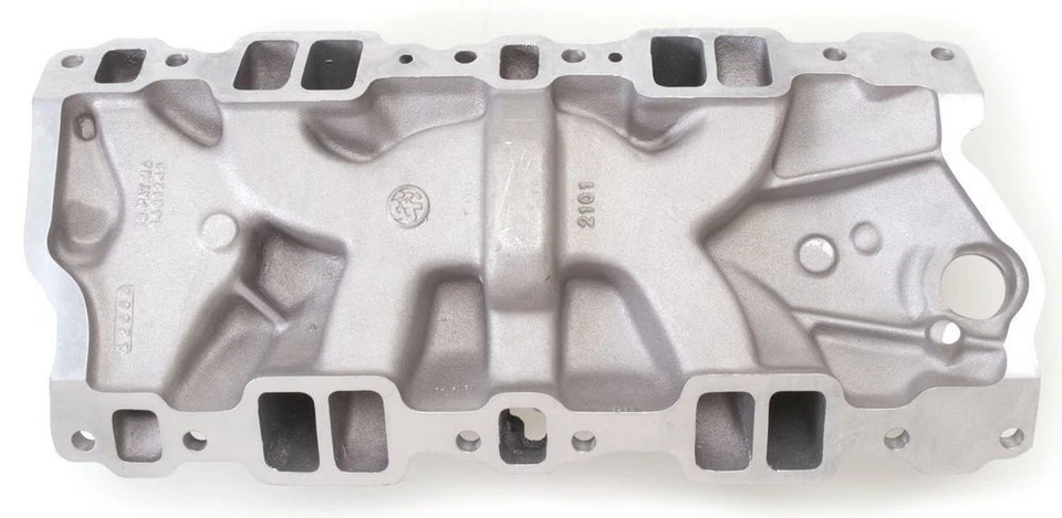 Edelbrock EDE2101 Dual Plane Aluminum Intake Manifold fits Small Block Chevy  - Image 4 of 4