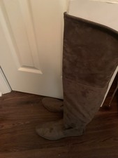 Over the knee taupe boots