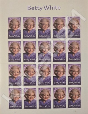 2025 Sheet Of 20 USPS First Class Stamps - Betty White   (Free Track & Ship!)