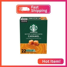 Starbucks K-Cup Coffee Pods, Flavored Hot or Iced Coffee, Caramel, 22 Keurig Pod