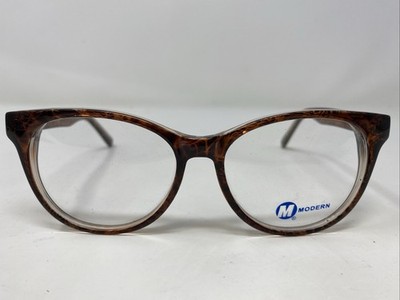 Modern Optical AFTER BROWN 52-17-140 Crystal Full Rim Eyeglasses Frame HJ22