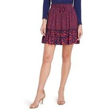 Vineyard vines mixed animal print tiered mini skirt blue and red Women's Small