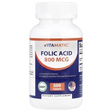 Folic Acid, 800 mcg, 500 Tablets