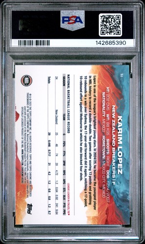 2024 TOPPS CHROME NBL #51 KARIM LOPEZ PSA 9 - Picture 2 of 2