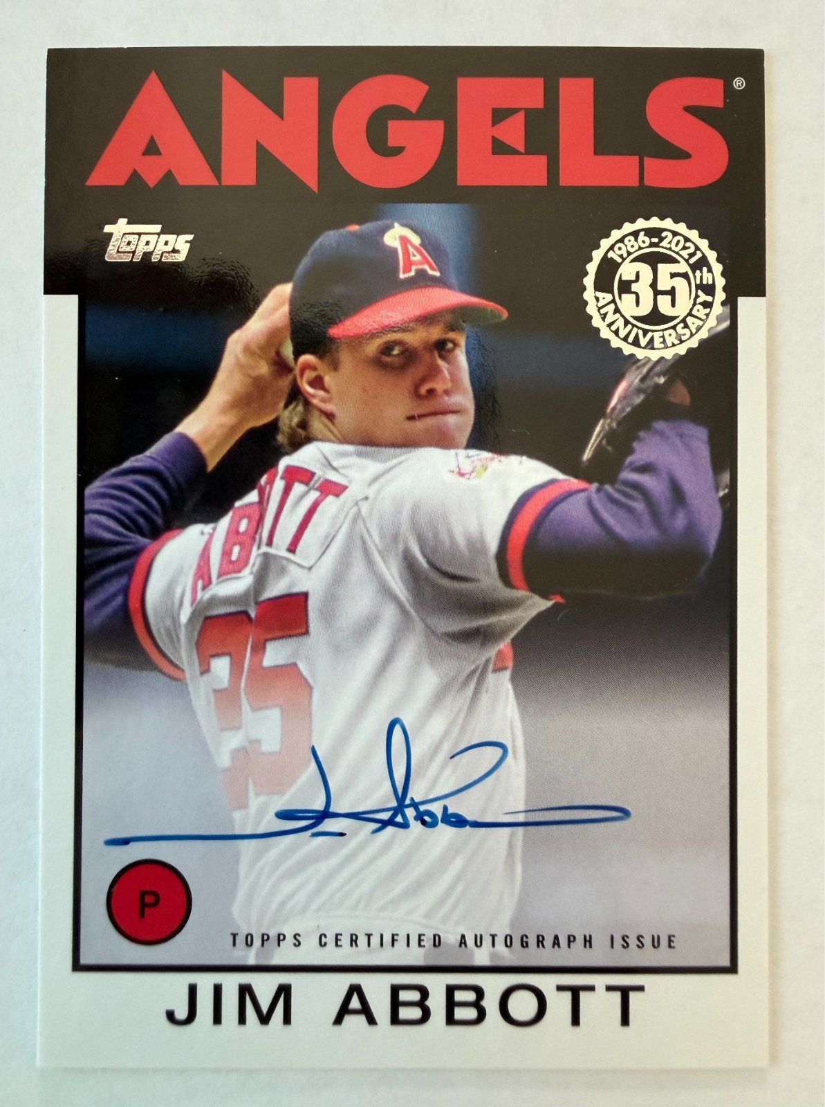 Jim Abbott Auto | 2021 Topps (1986) | Card #86A-JA 