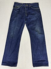 Vintage Lee Straight Leg Jeans Dark Wash USA Union Made 36x30