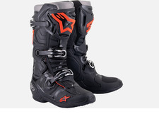 Alpinestars Tech 10 Boots - Motocross Dirt Bike MX Black/Red Fluorescent