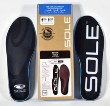 Sole Insoles Active Thick Men Size 6 Women 8 Arch Support NEW Open Box