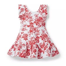 Janie and Jack "Floral Ruffle Ponte Dress" Sz 7