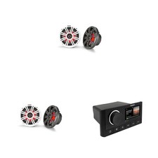 Kicker 2 Pair KM65 6.5-Inch 165mm Marine Coaxial Speakers with 3/4-Inch ...