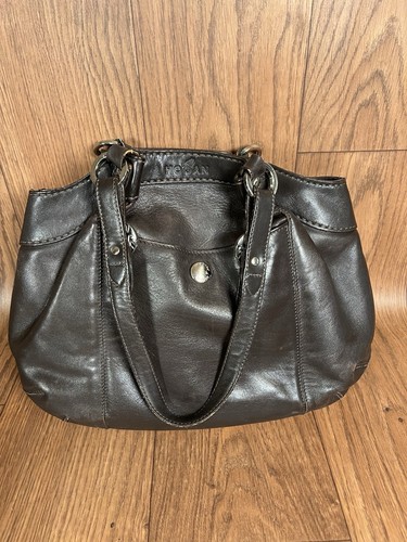 HOGAN Brown Leather Hobo Shoulder Bag Made In Italy LR-17