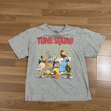 Space Jam Tune Squad Shirt Boys XL Gray Graphic Print Cartoon Movie