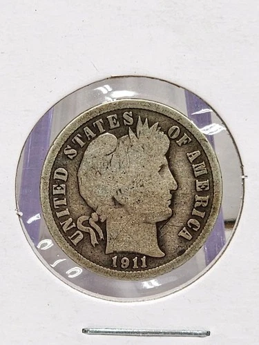 1911-P Barber Dime Raw very good