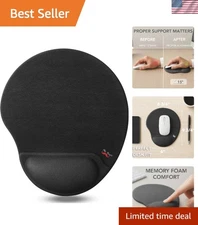 Ergonomic Black Mouse Pad with Wrist Support for Ultimate Comfort and Precision