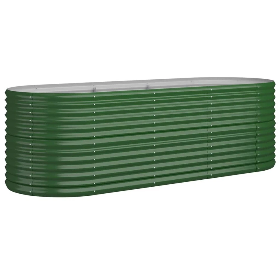 Green Powder-Coated Steel Garden Planter Raised Bed 224x80x68cm Outdoor Yard Use - Image 2 of 4