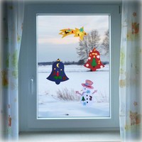 Bastelset Fensterbilder Weihnachten - Vier Motive (Schneemann)