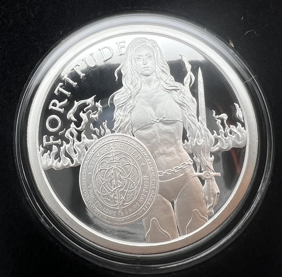 2019 Fortitude Silver Shield 1oz Proof Cardinal Virtues #4 - Image 2 of 2