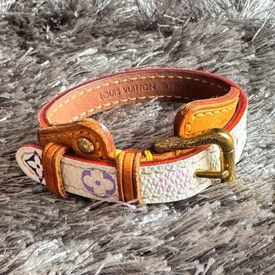Louis Vuitton Monogram Canvas & Leder Gürtel - Armband goldfarben Metall