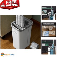 Ergonomic Flat Mop and Bucket System with Telescopic Handle - Ideal for Home Use