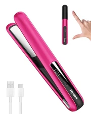 Cordless Hair StraightenerPortable Mini Flat Iron Travel for BangsShort Hair ...