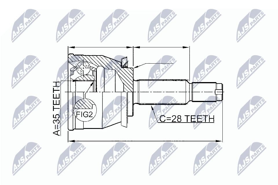 NTY Drive Shaft Joint Kit NPZ-DW-026 for Ssangyong - Reinforced, 100% Fit