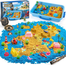 Pirate Treasure Chest Sensory Bin,Play Sand Kit for Boys with Pirate Accessories