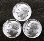 1950  P-D-S 10c SILVER Roosevelt Dimes.  CH BU. Year Set.    (R217)