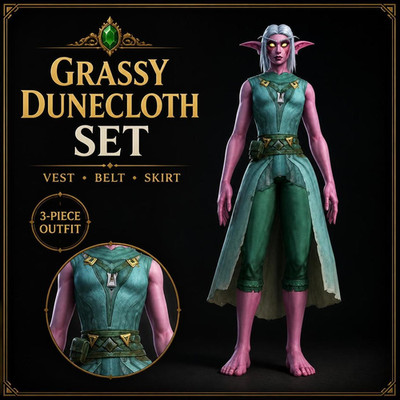 World of Warcraft Grassy Dunecloth Transmog Bundle Global Wow INSTANT