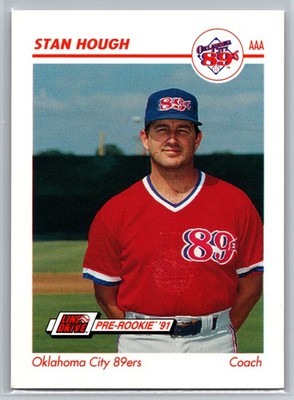 1991 Line Drive Pre Rookie Stan Hough #325 Oklahoma City 89ers Coach Card