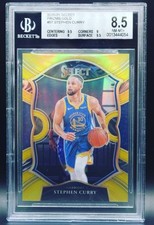 2020-21 Panini Select Concourse Stephen Curry Gold Prizm Refractor #/10 BGS 8.5