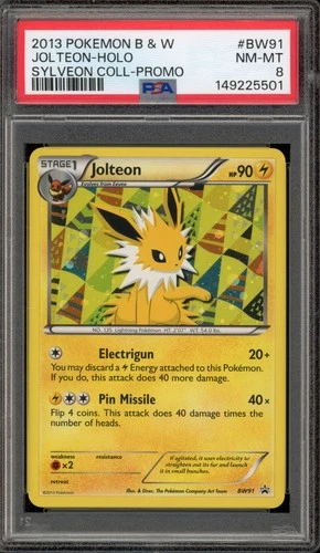 Pokemon Jolteon Sylveon Coll. Black Star Holo Promo BW91 PSA 8