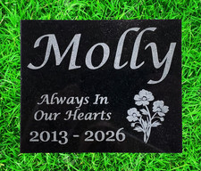 Pet Memorial Grave Marker - Granite Garden Headstone Plaque - Pet Loss Gift A6
