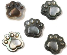 Black Paw Print Beads for Craft Projects, Jewelry, and Decorations